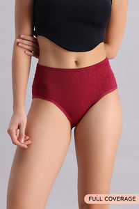 Zivame Spacer Full Rise Medium Coverage Hipster Panty - Beet Red — thumbnail 1